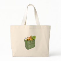 Reusable shopping bag full of groceries