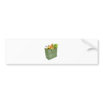 Reusable shopping bag full of groceries bumper sticker