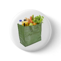 Reusable shopping bag full of groceries