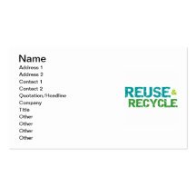 Reuse and Recycle T-shirts and Gifts Business Card Templates