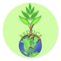 Reuse Reduce Recycle Tree Earth Globe stickers