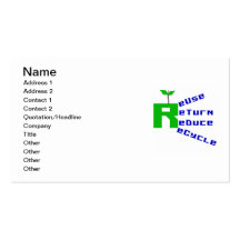 Reuse Return Reduce Recycle T shirts and Gifts Business Card Templates