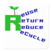 Reuse Return Reduce Recycle T shirts and Gifts Sticker