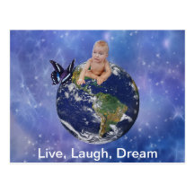 Rêve du monde d'un bébé mignon carte postale