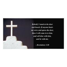 REVELATIONS 3:20 Bible Verse Personalized Photo Card