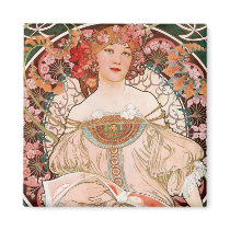 Reverie Alphonse Mucha Refrigerator Magnet