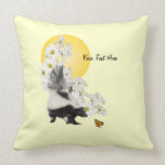 Reversable Skunks Need Flowers Too Pillow - Yellow