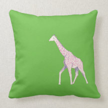 Reversible Green Giraffe Pillow