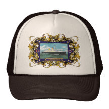 Revêtement d'océan vintage de constitution de soli casquette de camionneur