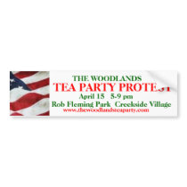Revised The Woodlands Tea Party b. sticker w/flag Bumper Sticker