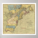 Revolutionary America Map 1771 Poster