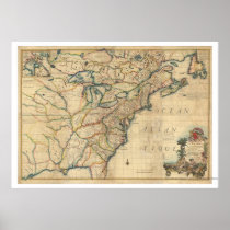 Revolutionary America Map - 1777 Posters