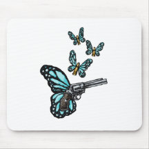 Revolver, Bullets and Butterflies Products Mousepad