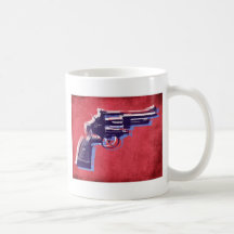 Revolver on Red Coffee Mug