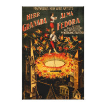 Revolving Pyrotechnic Fountain High Wire Stretched Canvas Print