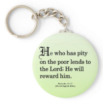 Rewarded for Service Proverbs 19-17 Key Chain