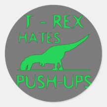 REX de T DÉTESTE la conception drôle de Dino de PO Adhésif Rond