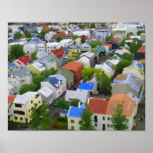 Reykjavik beautiful colours 14A01C Poster