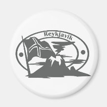 Reykjavik Stamp Refrigerator Magnet