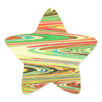 RGBT Sparkle Waves: Star, Heart, Round n Squares Star Stickers