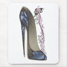 Rhapsody in Blue Stiletto Shoe Art Mousepad
