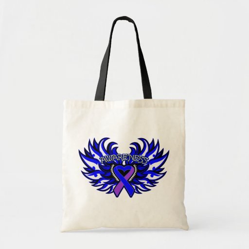 Rheumatoid Arthritis Awareness Heart Wings Canvas Bag