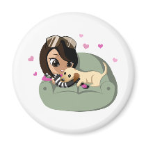 Rhi and Duke Refrigerator Magnets