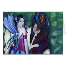 Rhiannon and her Fae Horse Card