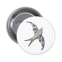 Rhinestone Diamonds Bird Vintage Costume Jewellery Buttons