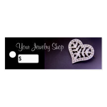 Rhinestone Heart Jewellery Price Tags Business Card