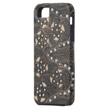 Rhinestone Studded tooled Leather iPhone 5 Cover