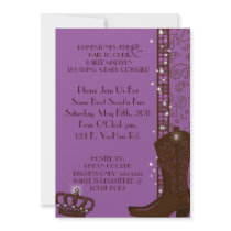 RHINESTONES, FRINGE & PURPLE COWGIRLS Invitation