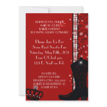 RHINESTONES, FRINGE & RED COWGIRLS Invitation