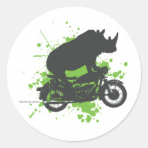 Rhino Biker Round Sticker