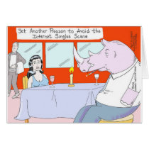 Rhino Blind Date Funny Tees Mugs & Gifts Greeting Cards