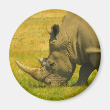 Rhino Photo Round Magnet