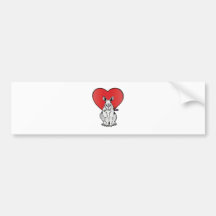 Rhino with Valentine's day heart Bumper Stickers