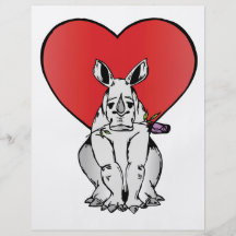 Rhino with Valentine's day heart Custom Flyer