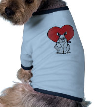 Rhino with Valentine's day heart Dog Tee