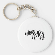 rhino zebra: Wild Mash-Up Key Chain