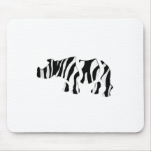 rhino zebra: Wild Mash-Up Mouse Pads