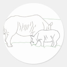 Rhinoceros Line Sticker