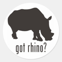Rhinoceros Round Stickers