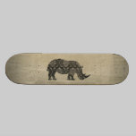 Rhinoceroses Damask Silhouette Skateboard skateboards