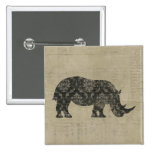 Rhinoceroses Silhouette  Button
