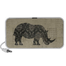 Rhinoceroses Silhouette Doodle Speaker