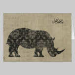 Rhinoceroses Silhouette Personalized Notecard cards
