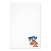 rhinos rule funny rhinoceros cartoon stationery design