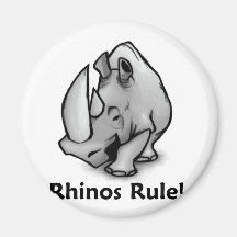 Rhinos Rule! Refrigerator Magnets