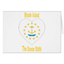 Rhode Island Flag Heart Cards